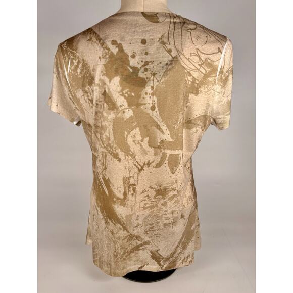 Mudd Y2K Grunge Shirt Gold Beige Womens Sz LARGE Gothic Affliction style 90s - Picture 5 of 8
